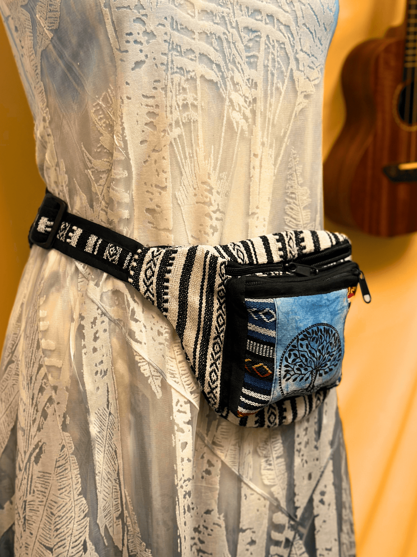 Ghary BW Tree of Life Boho Hippie Fanny Pack - Kalika Fashion