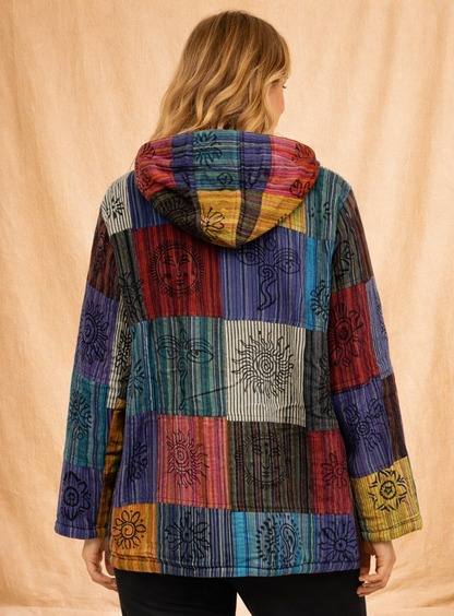 Unisex Handmade Cotton Fleece Hooded Jacket