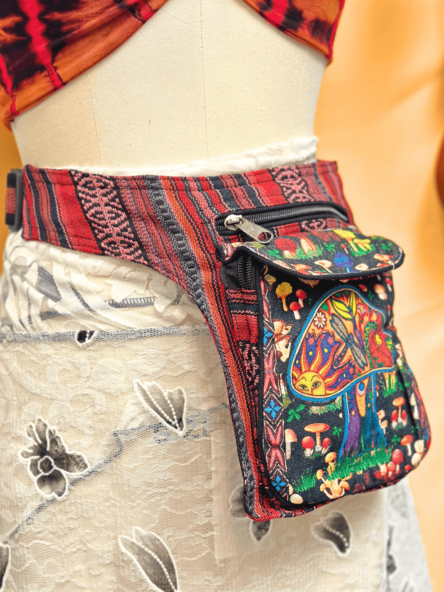 DP Mushroom Family West Boho Hippie Fanny Pack - Kalika Fashion