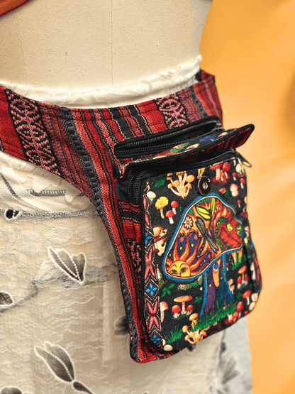 DP Mushroom Family West Boho Hippie Fanny Pack - Kalika Fashion