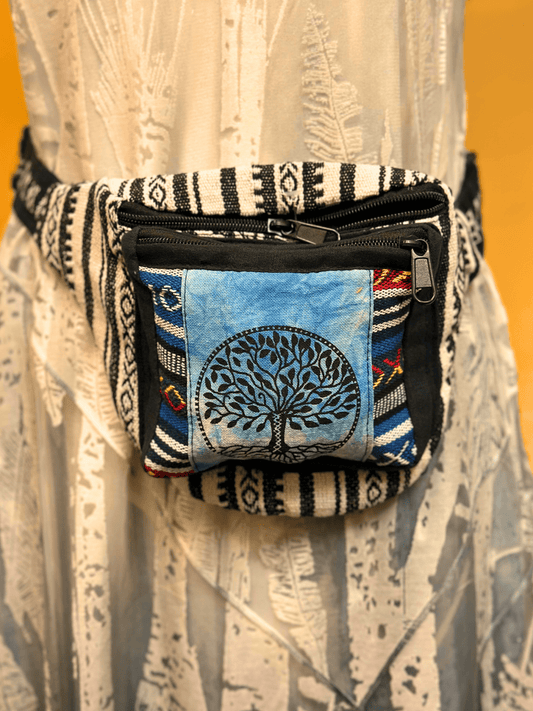 Ghary BW Tree of Life Boho Hippie Fanny Pack - Kalika Fashion