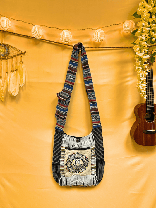 Ghary Razor Side Pocket Hamsa Hippie Bag - Kalika Fashion