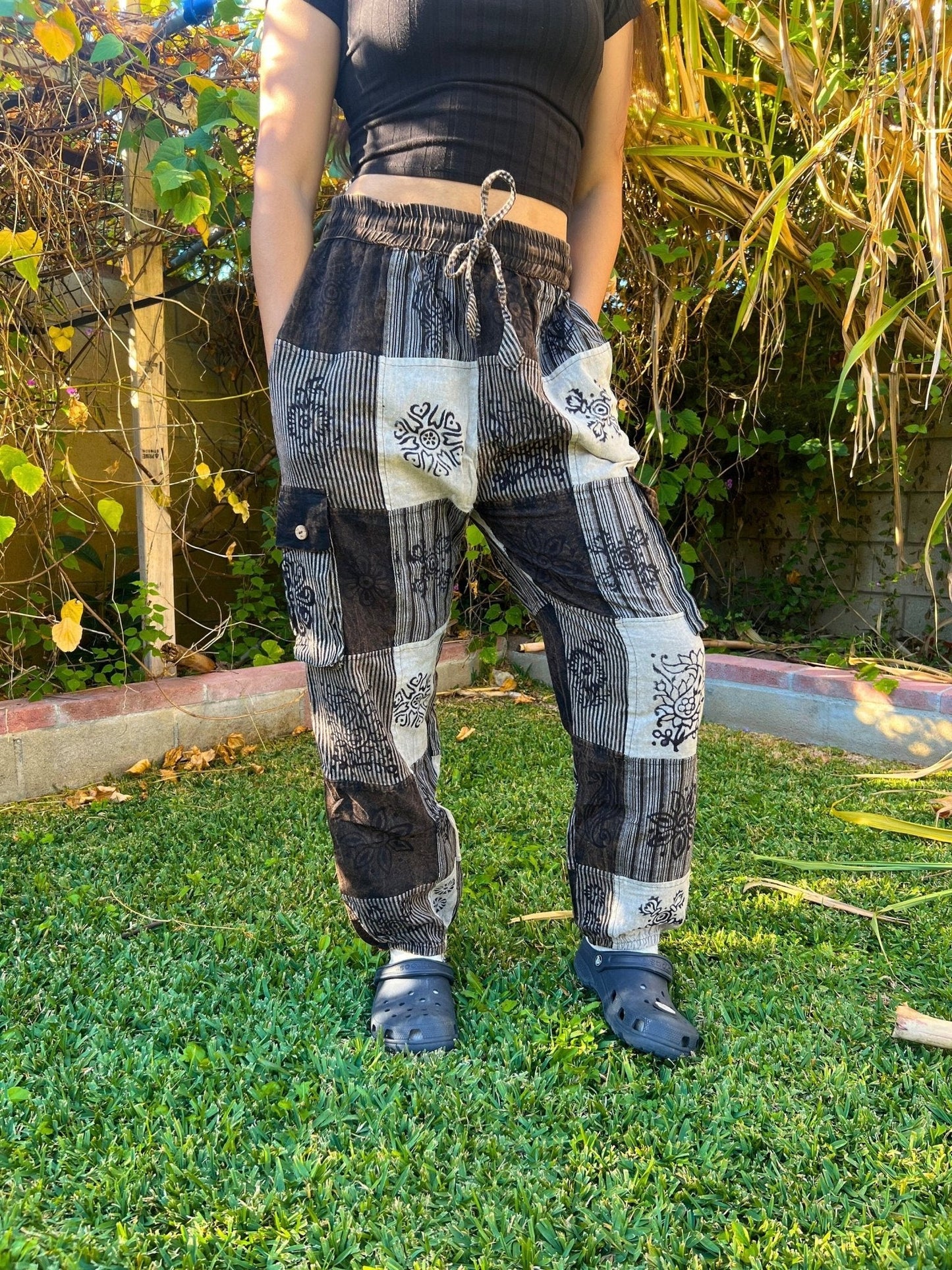 Unisex Handmade Monochrome Gothic Pants - Kalika Fashion